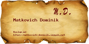 Matkovich Dominik névjegykártya