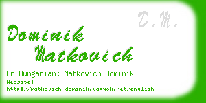 dominik matkovich business card